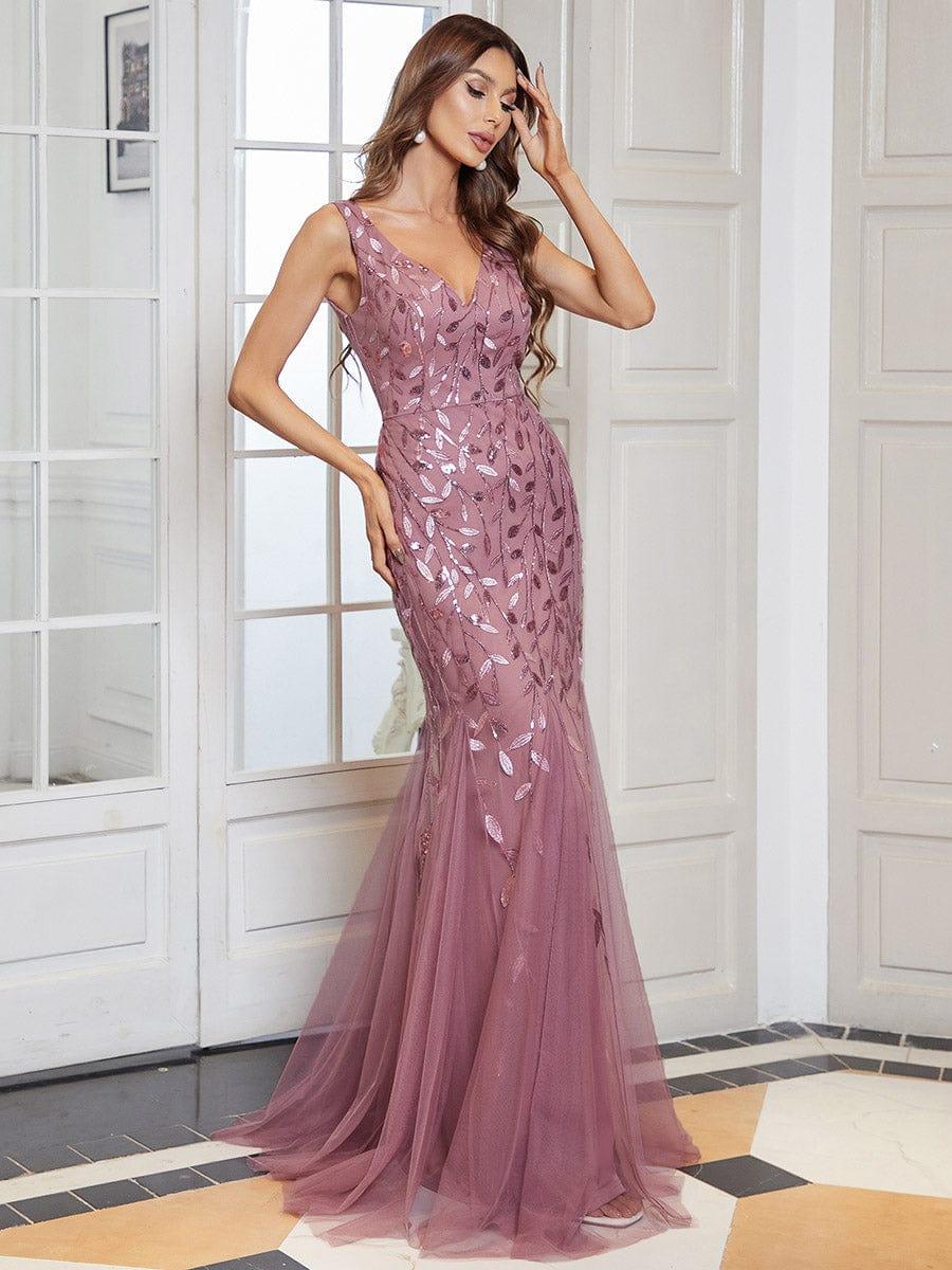 ever ORIEL|Women's Double V-Neck Fishtail Sequins Wedding Guest Dress - Image 36