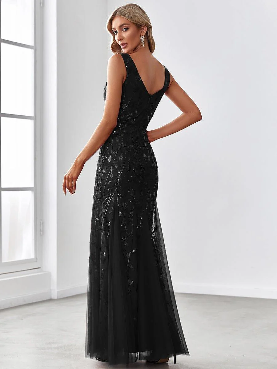 ever ORIEL|Women's Double V-Neck Fishtail Sequins Wedding Guest Dress - Image 43