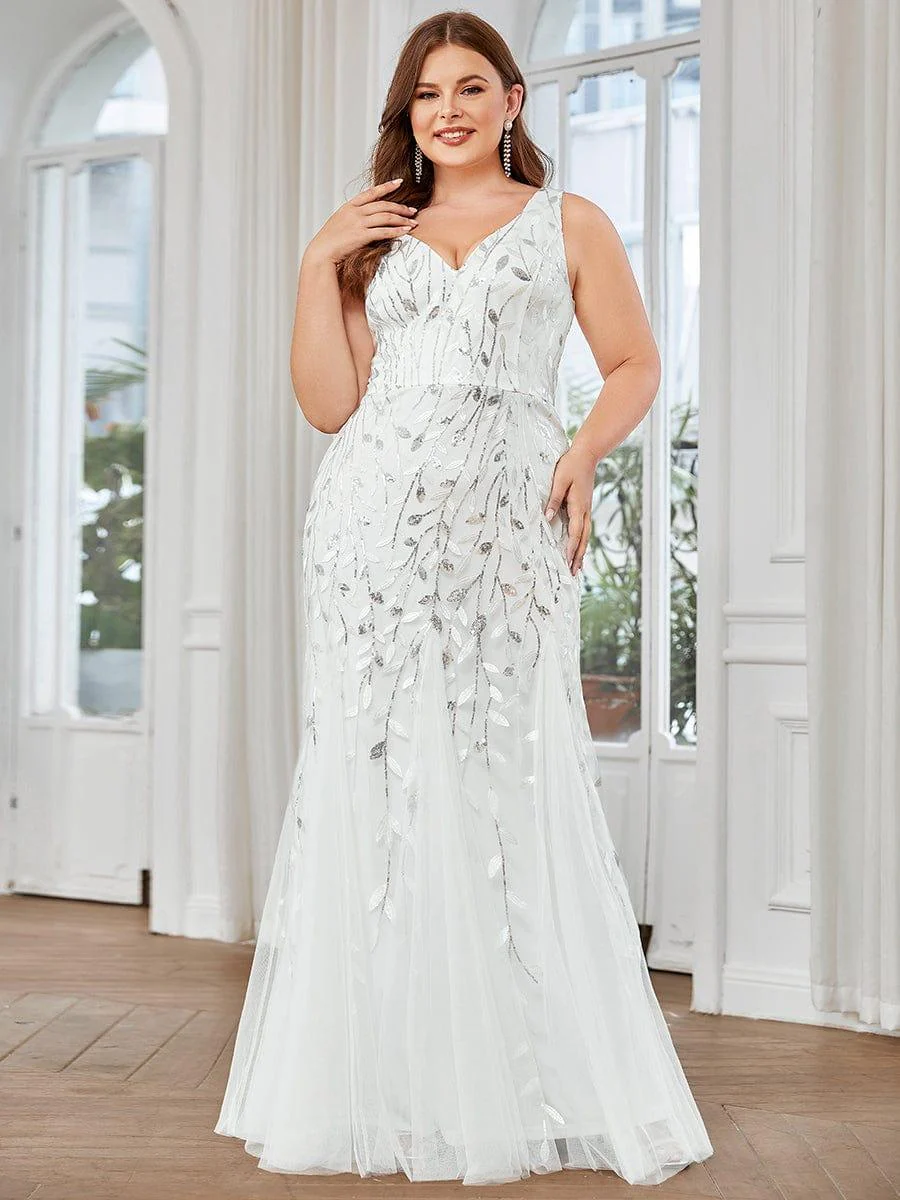 ever ORIEL|Women's Double V-Neck Fishtail Sequins Wedding Guest Dress - Image 52