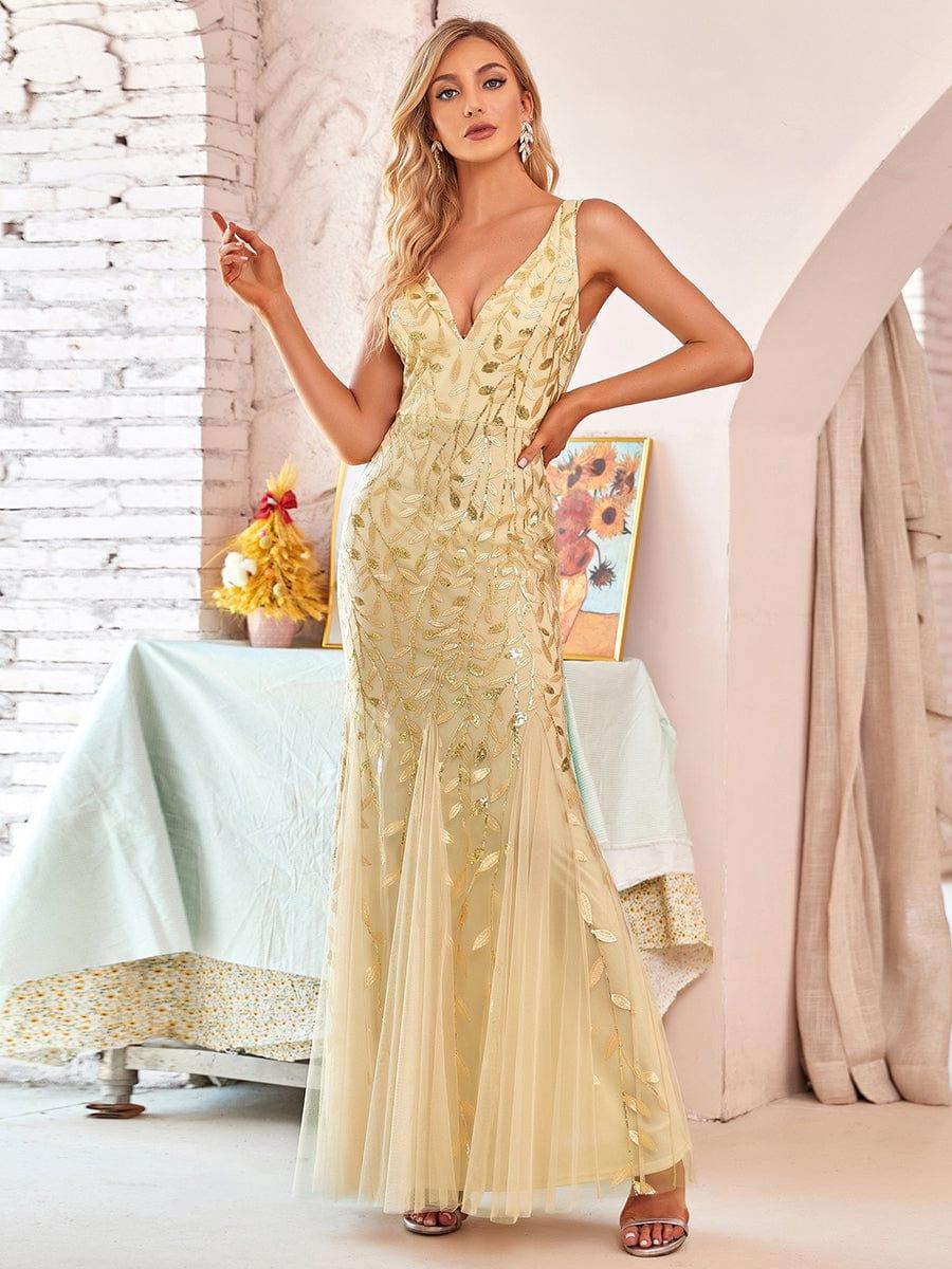 ever ORIEL|Women's Double V-Neck Fishtail Sequins Wedding Guest Dress - Image 56