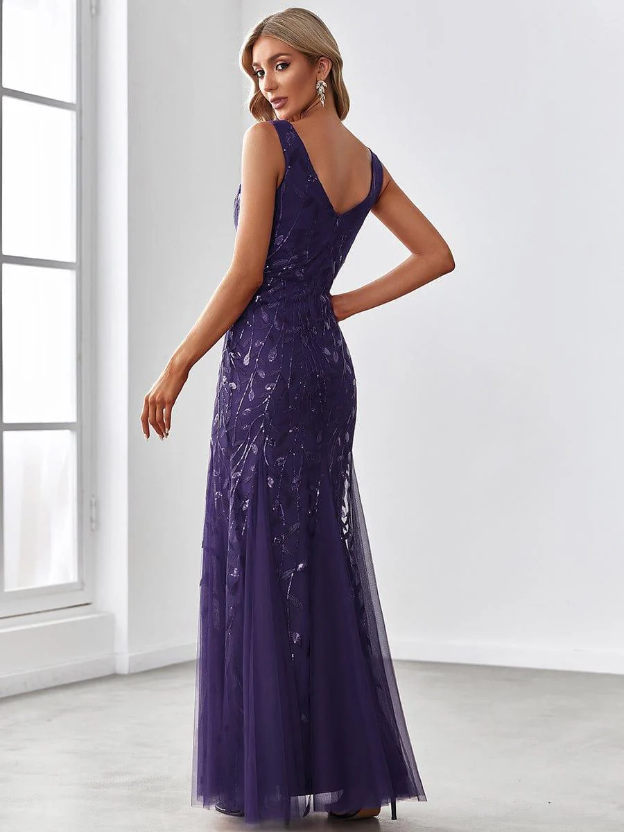 ever ORIEL|Women's Double V-Neck Fishtail Sequins Wedding Guest Dress - Image 89