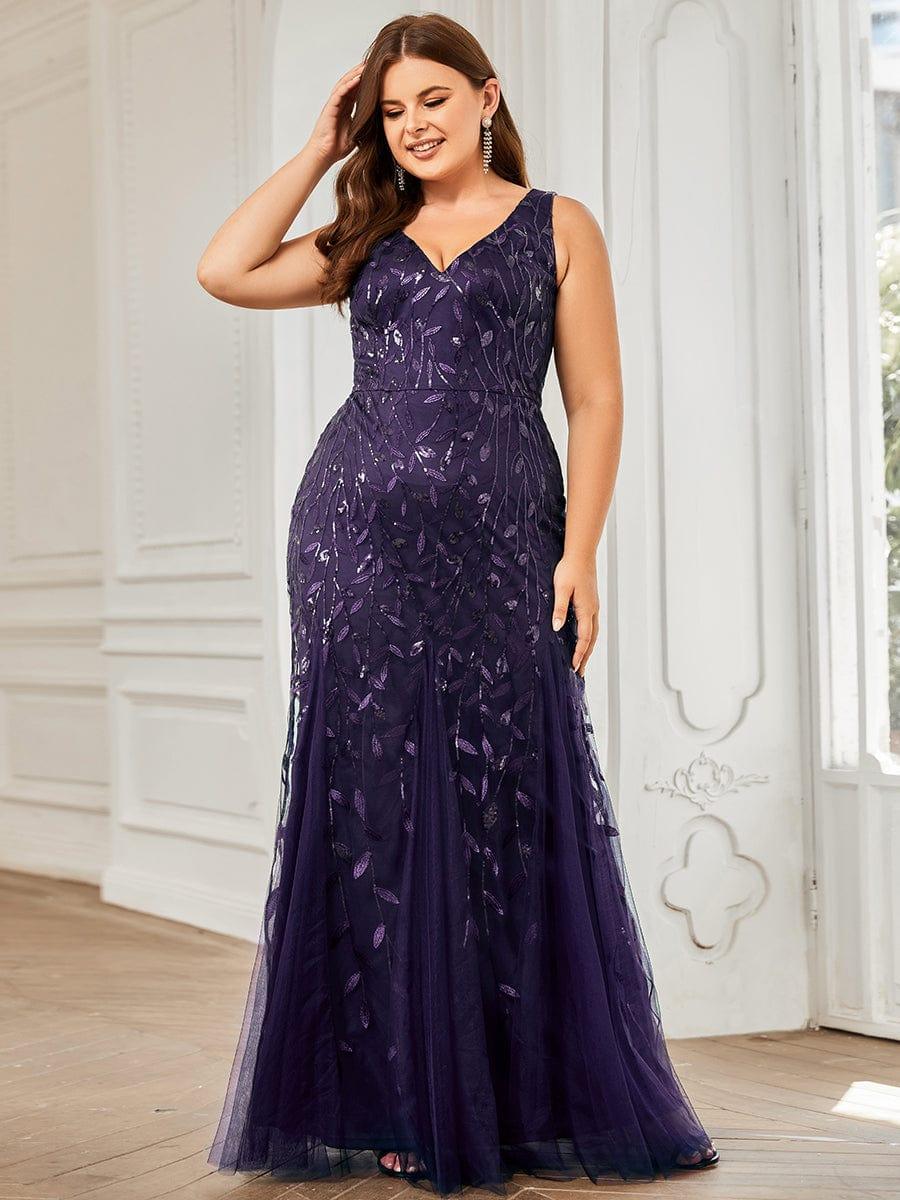 ever ORIEL|Women's Double V-Neck Fishtail Sequins Wedding Guest Dress - Image 93