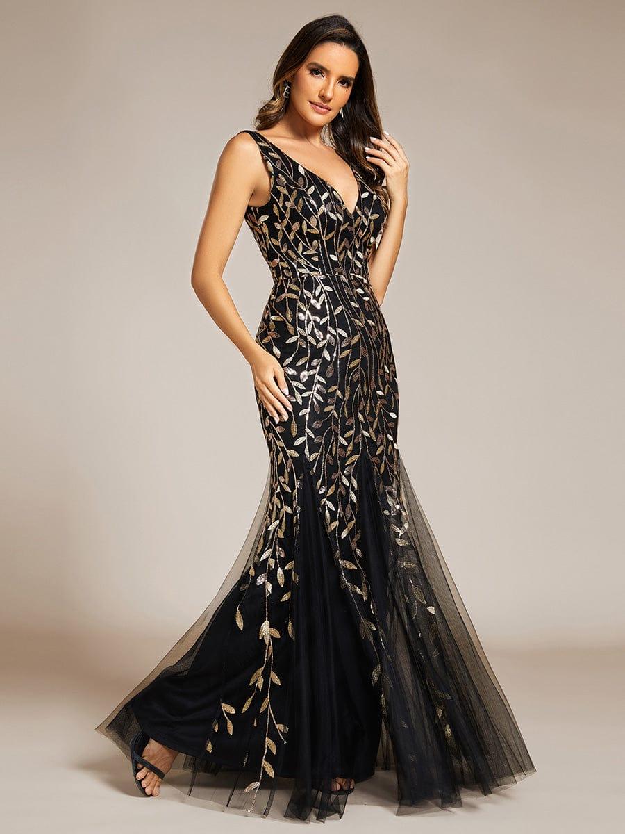 ever ORIEL|Women's Double V-Neck Fishtail Sequins Evening Dress - Image 101