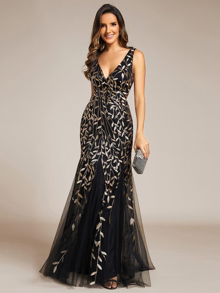 ever ORIEL|Women's Double V-Neck Fishtail Sequins Evening Dress - Image 102