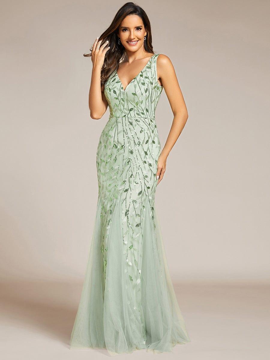 ever ORIEL|Women's Double V-Neck Fishtail Sequins Evening Dress - Image 103