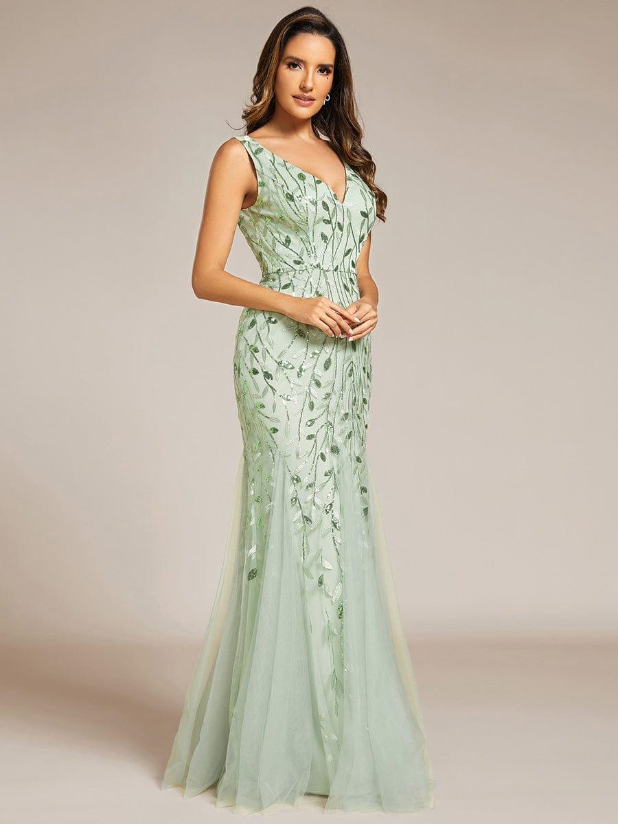 ever ORIEL|Women's Double V-Neck Fishtail Sequins Evening Dress - Image 107