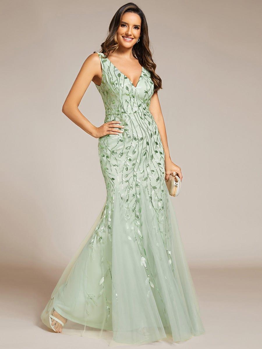 ever ORIEL|Women's Double V-Neck Fishtail Sequins Evening Dress - Image 108
