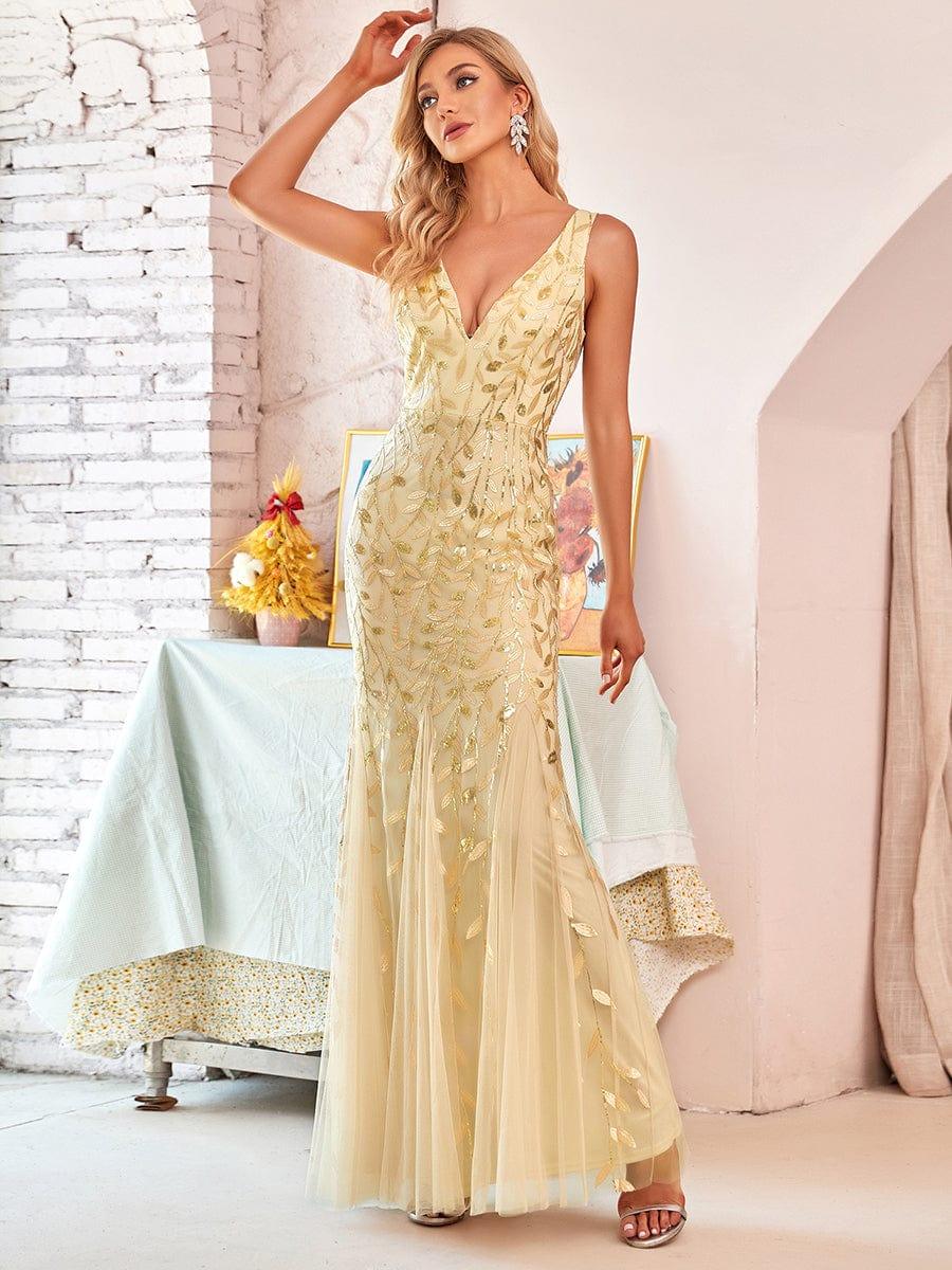 ever ORIEL|Women's Double V-Neck Fishtail Sequins Evening Dress - Image 58