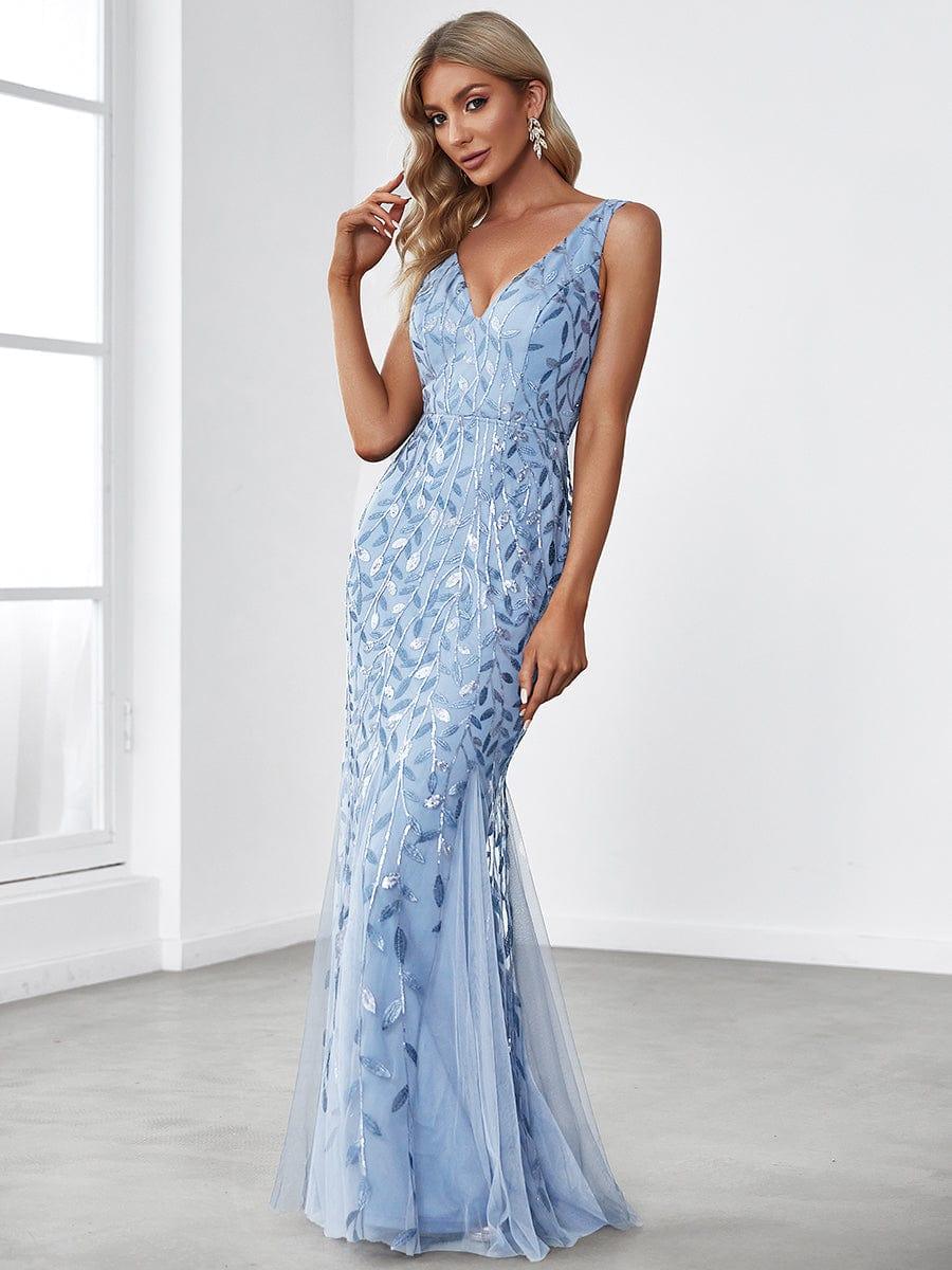 ever ORIEL|Women's Double V-Neck Fishtail Sequins Evening Dress - Image 74