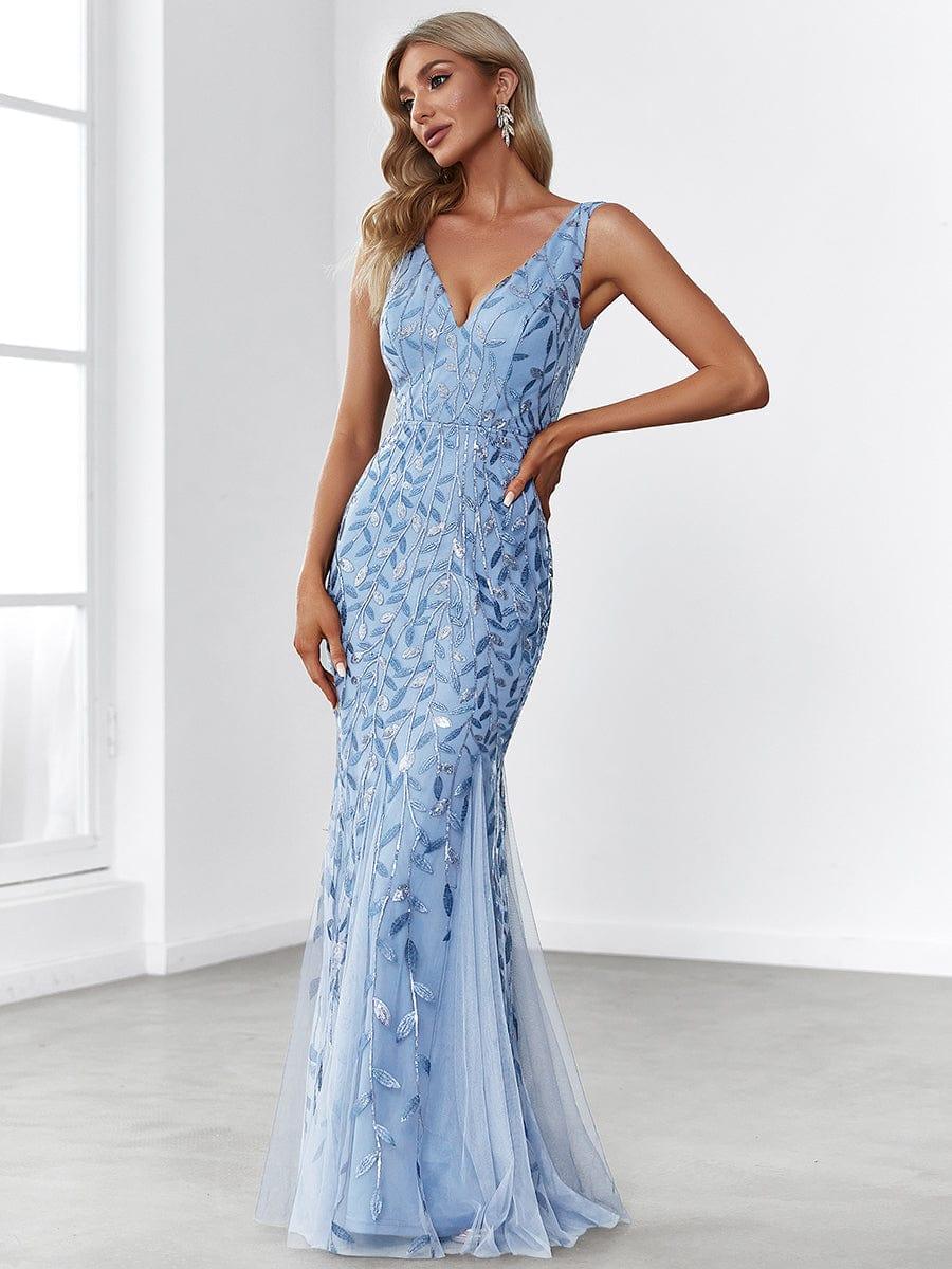 ever ORIEL|Women's Double V-Neck Fishtail Sequins Evening Dress - Image 75