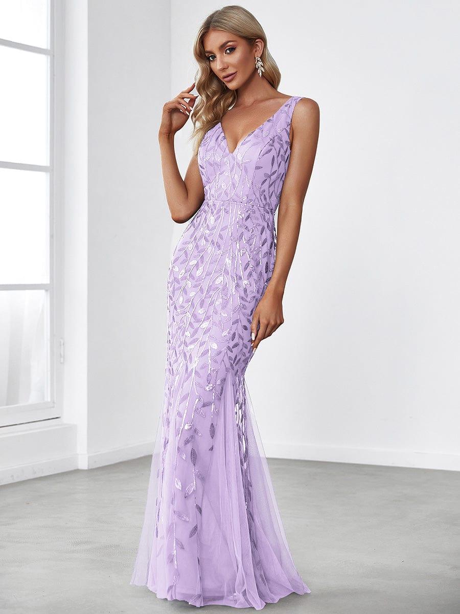 ever ORIEL|Women's Double V-Neck Fishtail Sequins Evening Dress - Image 86