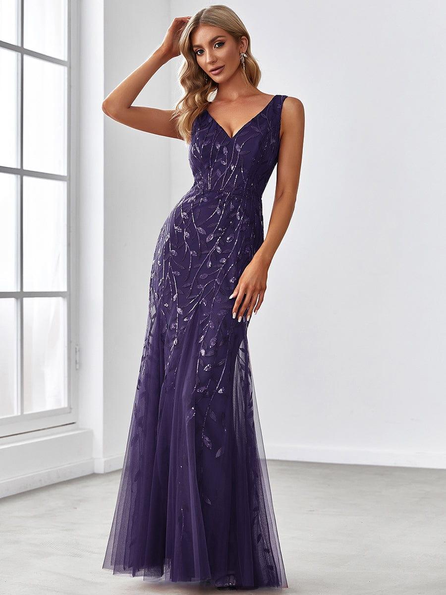 ever ORIEL|Women's Double V-Neck Fishtail Sequins Evening Dress - Image 94