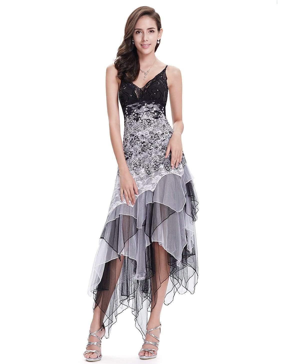 Women's Sexy V Neck Irregular Hem Cocktail Prom Dresses(Final Sale) - Image 17